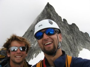 Austin and I on the Torment Forbidden traverse in The North Cascades