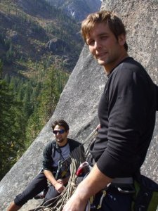 Austin taking me on my first trad climb