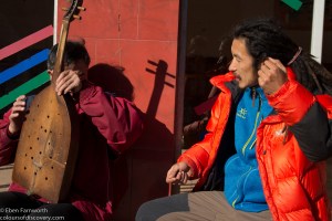 Zhoulei talking to a local Lisu minority. 