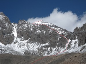 The peak and planned route