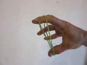 Ending position with the fingers extended. Hold for three seconds