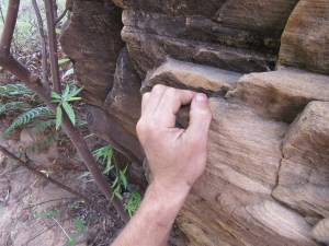 Example of crimping a hold versus using an open hand technique. Which takes stress off the finger pulleys